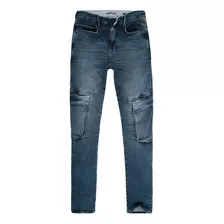 Calça Masculina Moletom Jeans Worker Cargo