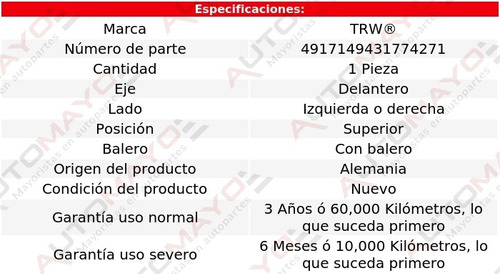 1 - Base Amortiguador Del Izq/der Sup Trw Intrigue 98-02 Foto 2