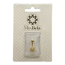 Mix Bela Piercing Umbigo Flor 8 Zircônia G Golden Prata 925