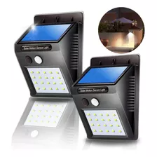 Kit 2 Luminária Arandela Holofote Led Placa Solar Sensor