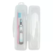 Estojo Para Escova/creme Dental Plástico Branco Clink Cor Transparente