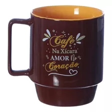 Caneca Tina Em Cerâmica - Zona Criativa Cor Café Coração