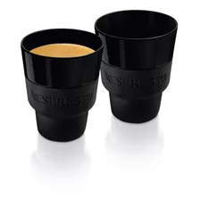Set 2 Tazas Nespresso Mug 300ml Touch Negras Belgrano +envio