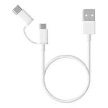 Cabo Usb Para Tipo C E Microusb 100cm Cor Branco Tamanho U