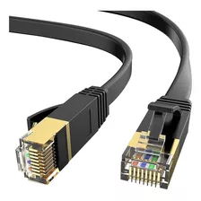 Cable De Red Plano Slim Company Cat 7 Rj45 Utp Ethernet 20 Metros Color Negro