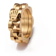 Anillo Rolex Dorado Laminado Oro 14k Acero Inoxidable 