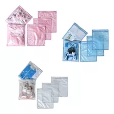  Kit 10 Saquinho Saco Maternidade Bebê Organizador Rosa Azul