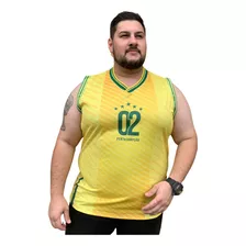 Regata Plus Size Melhor Do Mundo Seleção Brasileira Copa