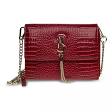 Bolsa Wallet Steve Madden Bexalt Con Logotipo Para Mujer Acabado De Los Herrajes Oro Color Rojo Color De La Correa De Hombro Oro Diseño De La Tela Estampado En Croco