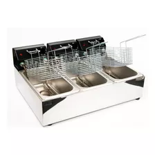 Fritadeira Industrial Gg Inox 3 Cubas 9l 9l Aço Inoxidável 50/60hz 220v