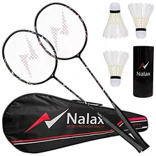 Nalax Badminton Set,2 Player Badminton Raquetas De Carbono F