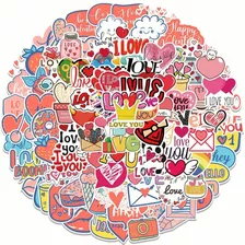 San Valentin Amor Stickers 100 Calcomanía De Pvc Contra Agua