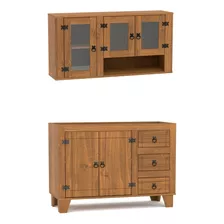 Mueble De Cocina Madera N- Aereo Alacena - Bajo Mesada - Lcm Color Roble