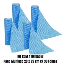 Kit 04 Rolos Pano De Limpeza Perflex 20x29cm C/30 Fls Inoven