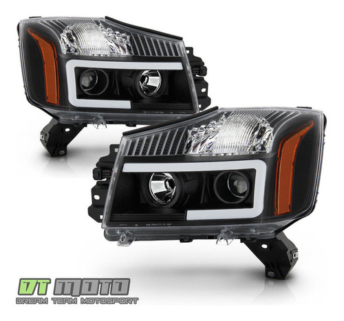 Par Faros Negro Interior Led Nissan Titan Le 2008 5.6l Foto 2