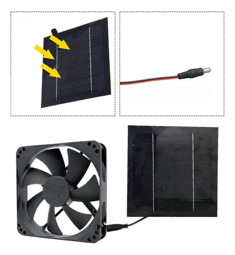 Ventilador De Escape Con Panel De Energa Solar, Mini A Foto 5