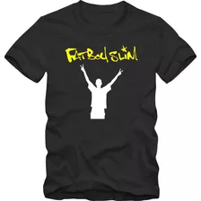 Fatboy Slim Camiseta Tradicional T-shirt Algodão 30.1 Silk
