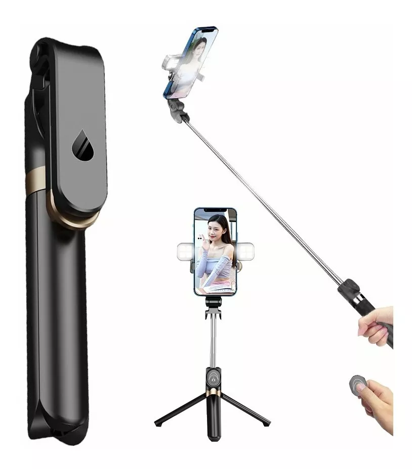 Tripode Para Celular Selfie Stick 1m Con Bluetooth Y Luz