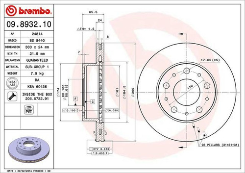 Disco Freno Brembo Fiat Ducato 2008 2009 2010 2011 2014 Foto 2