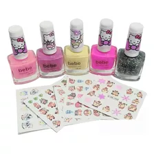 10 Esmaltes Nena + 5 Stickers Uñas Deco Infantil Ydnis