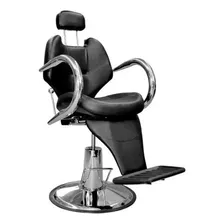 Sillon Silla Peluqueria Reclinable Negro Hidráulico Armado Forma De La Base Redonda