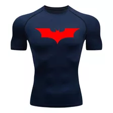 Camisa Compressão Batman Manga Curta Treino Academia 