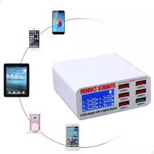 Carregador De Bateria Inteligente Com 6 Entradas Usb Display