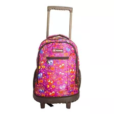 Mochila Carrito Escolar Colegial Gran Capacidad 40 Lts Color Lila