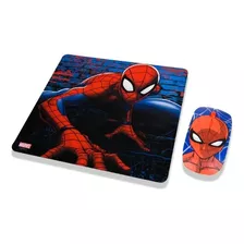 Mouse Óptico Inalámbrico Y Mousepad Marvel Spiderman