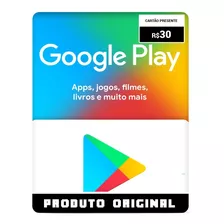 Cartão Presente Google Play 30 Reais Envio Flash