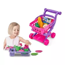 Kit Cozinha Infantil Brinquedo Escorredor + Carrinho Mercado