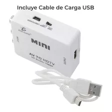 Adaptador Rca2hdmi De 2 Rca (av), Usb (solo Corriente) Hembras A 1 Hdmi Hembra Ele-gate Con.24 Blanco