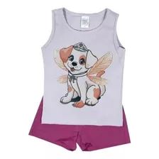 Conjunto Hrradinhos Estampado Cachorrinho Infantil Menina