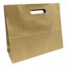 Bolsas De Papel Kraft Con Manilla Para Delivery 50 Unidades