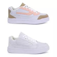 Kit 2pares Tenis Feminino Casual Moda Lançamento Confortavel