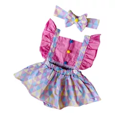 Conjunto Romper Body Circo Mesversario Roupa De Bebe Menina