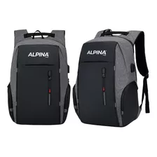 Mochila Porta Notebook Alpina 1322 1322 Color Gris Diseño Antidesgarro 30l