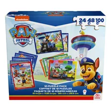 Set Cardinal De 12 Rompecabezas De Paw Patrol, De 24-100 Piezas