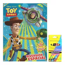 10 Libros Colorear Toy Story 16 Pag + 10 Crayolas 6 Pz 