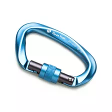 Mosquetão Alumínio D Trava De Rosca Keylock 28kn En12275 Uia Cor Azul