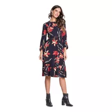 Vestido Feminino Manga Longa Florido Rovitex