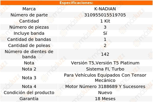 Kit Distribucion Banda V60 Cross Country L5 2.5l 15-16 Foto 3