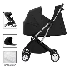 Carriola Carreola Bebe 2en1 Plegable De Baston Cuna Premium Color Negro Chasis Negro