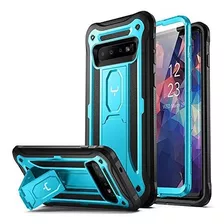 Estuche Celular Samsung S10 Con Protector Pantalla Azul