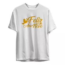 Camisa Camiseta Branca Feliz Ano Novo Pomba Frete Gratis