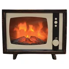 Chimenea Decorativa Realista Televisión Retro Compacta...