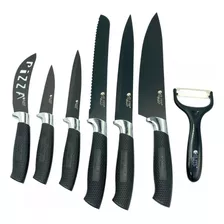 Kit De Facas Em Inox Com Cabo Plástico - 7 Peças Elite