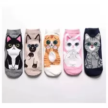 12 Pares De Medias Tobilleras Orejitas Animalitos Mujer 