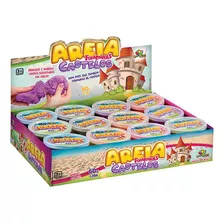 Kit 10 Massinhas De Areia Cinética Com Forminha Pote 60 Gr