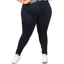 Calça Legging Plus Size Preta Flanelada Academia Dia A Dia